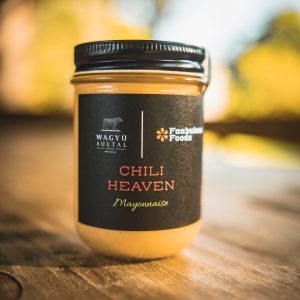Wagyu Auetal Chili Heaven Mayonnaise – cremige Chili-Sauce im 280-ml-Glas mit schwarzem Etikett